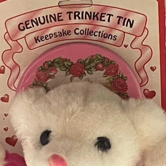 DanDee Vintage Soft Expressions genuine trinket tin and plush set bear - Picture 3 of 4